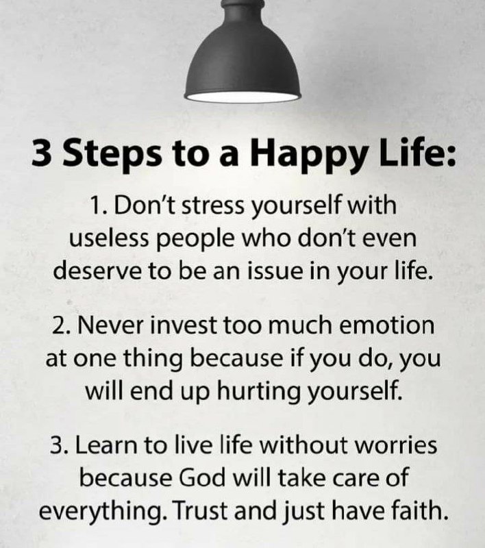3 steps to a happy life